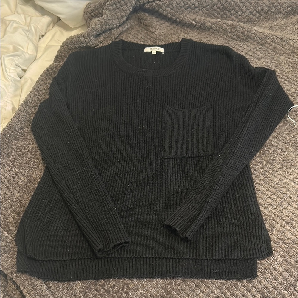 Madewell Black Ribbed Sweater